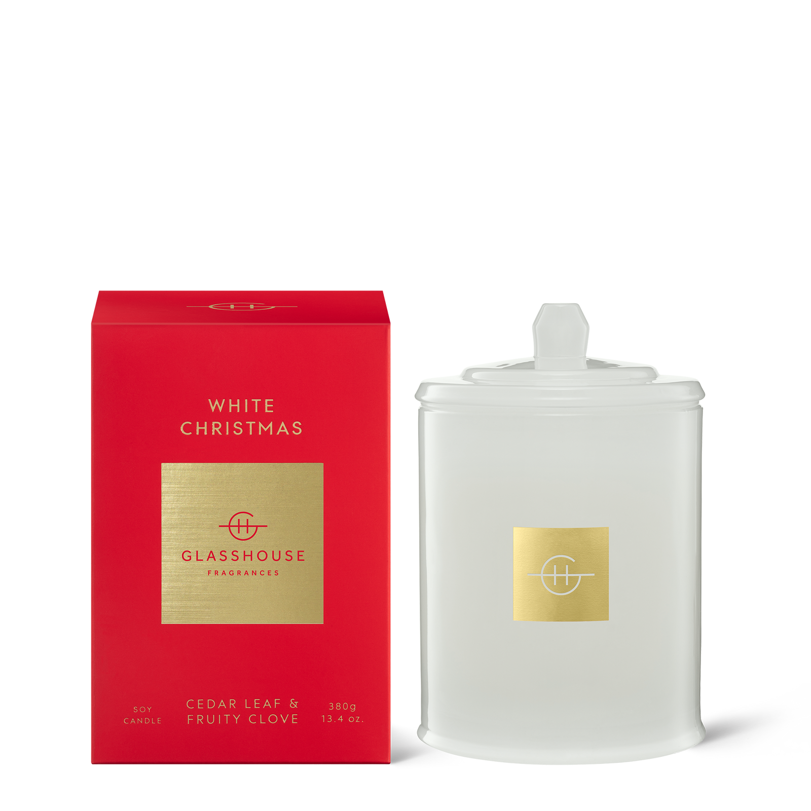 Glasshouse Candle Christmas White Christmas Candle 380g