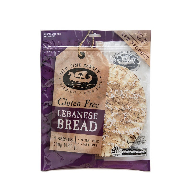Old Time Bakery Lebanese Bread GF 280g 4pk