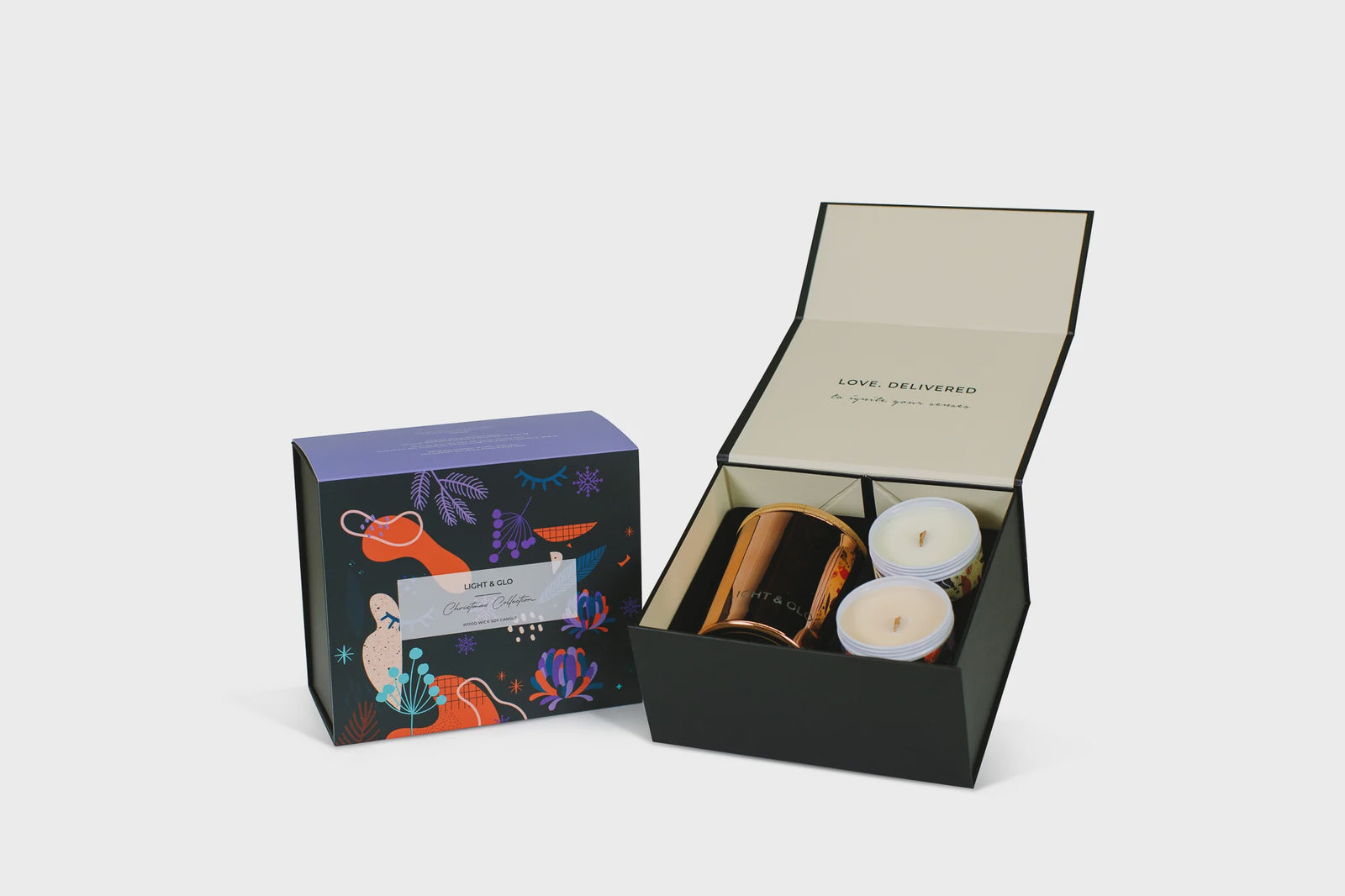 Light & Glo Candle Gift Box Monochrome 3pk