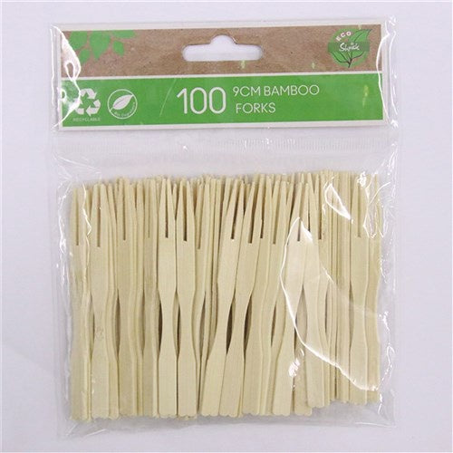 Eco Bamboo Fork 9cm 100pk