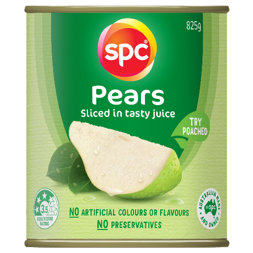 SPC Pears Sliced in Juice 825g