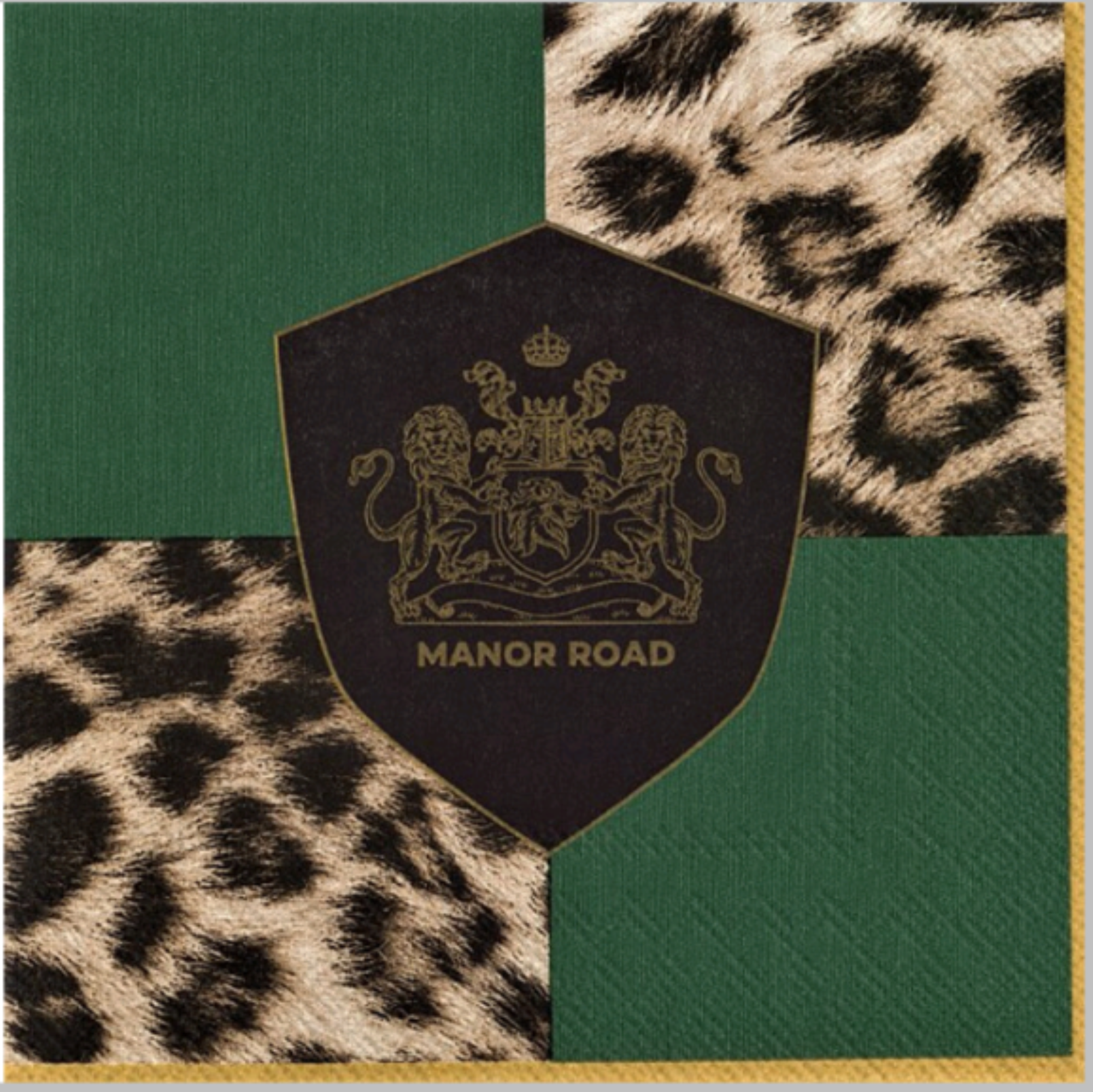 Manor Road Cocktail 25cm Checkerboard Leopard 20pk