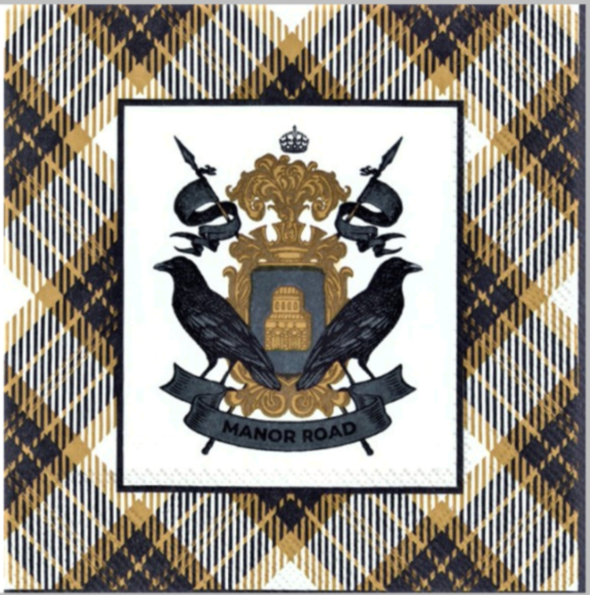 Manor Road Cocktail 25cm Heraldic Tartan 20pk