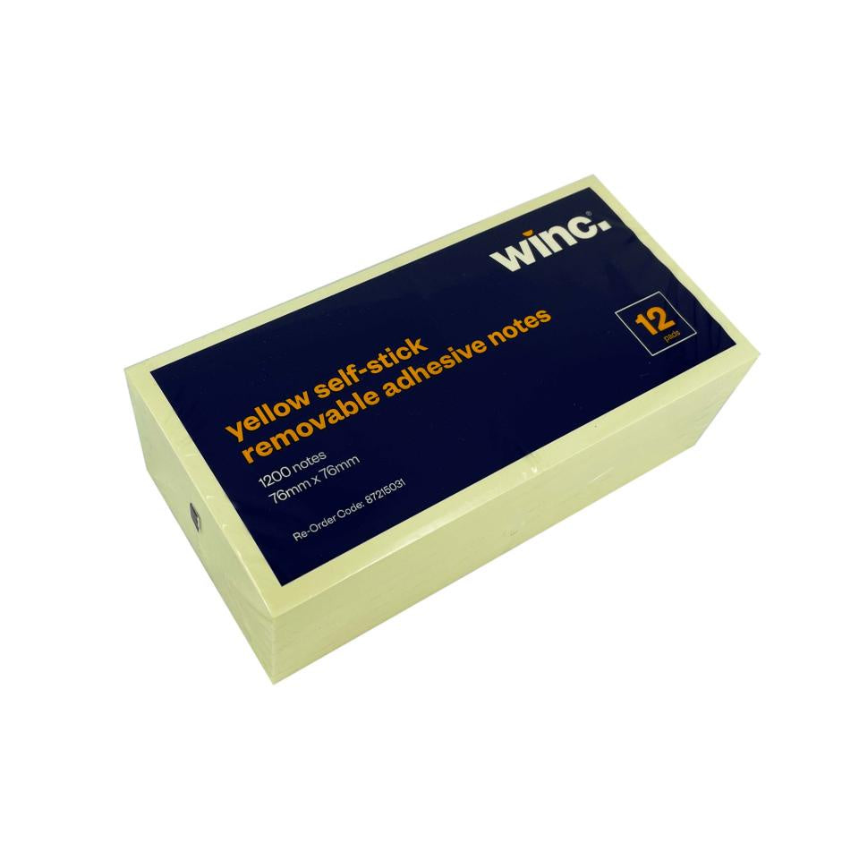 Winc Removable Self-Stick Notes 76 x 76mm 12pk
