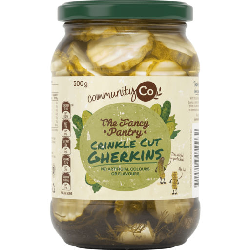 Community Co Gherkins Crinkle Cut 500g