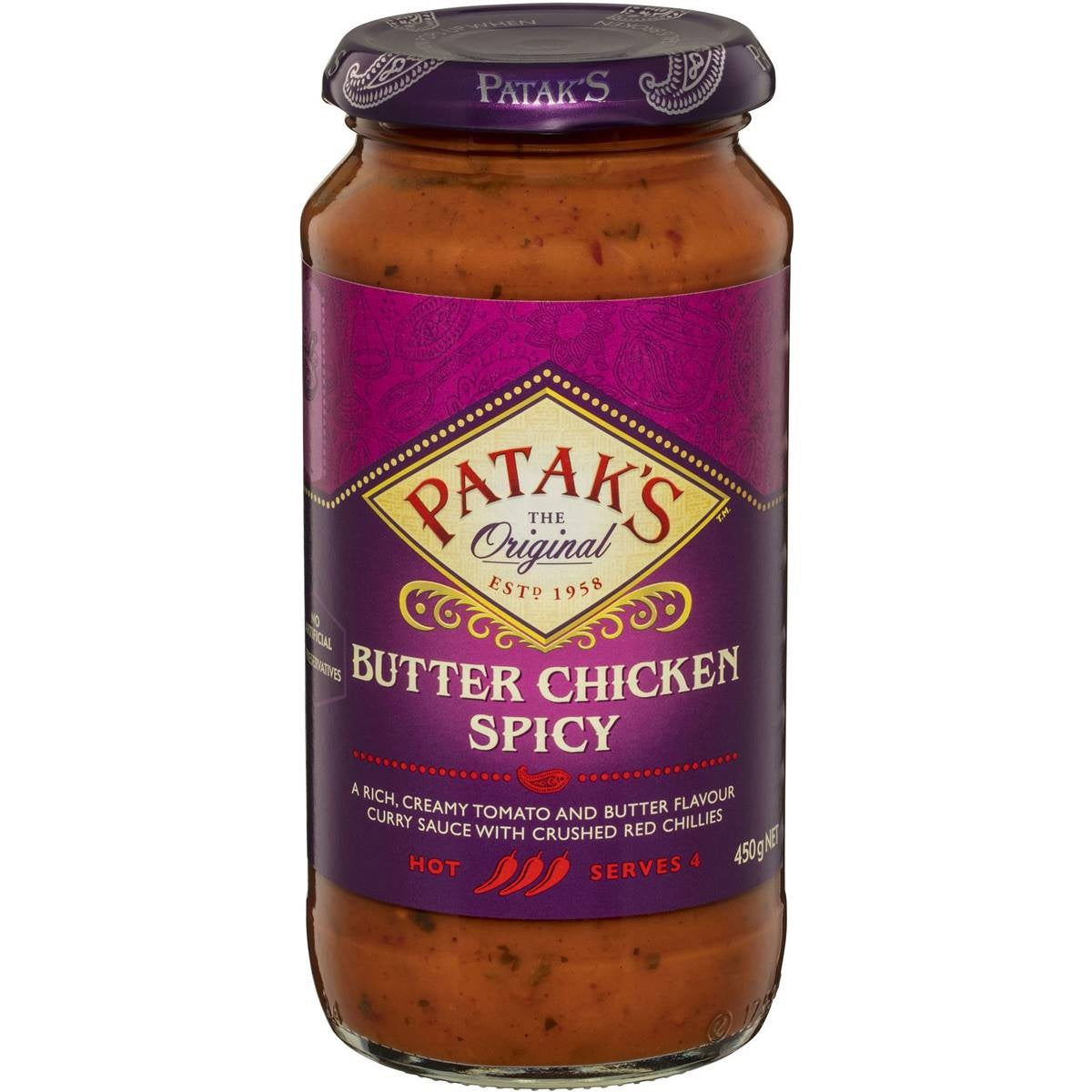 Pataks Butter Chicken Spicy Simmer Sauce 450g