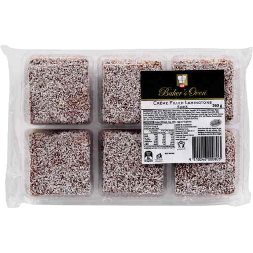Bakers Oven Cream Lamingtons 350g 6pk