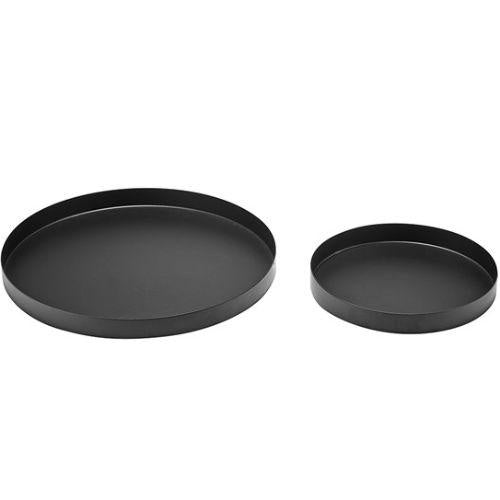 Tempa Aurora Round Black Bar Trays 2pk