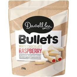 Darrell Lea White Chocolate Raspberry Bullets 200g