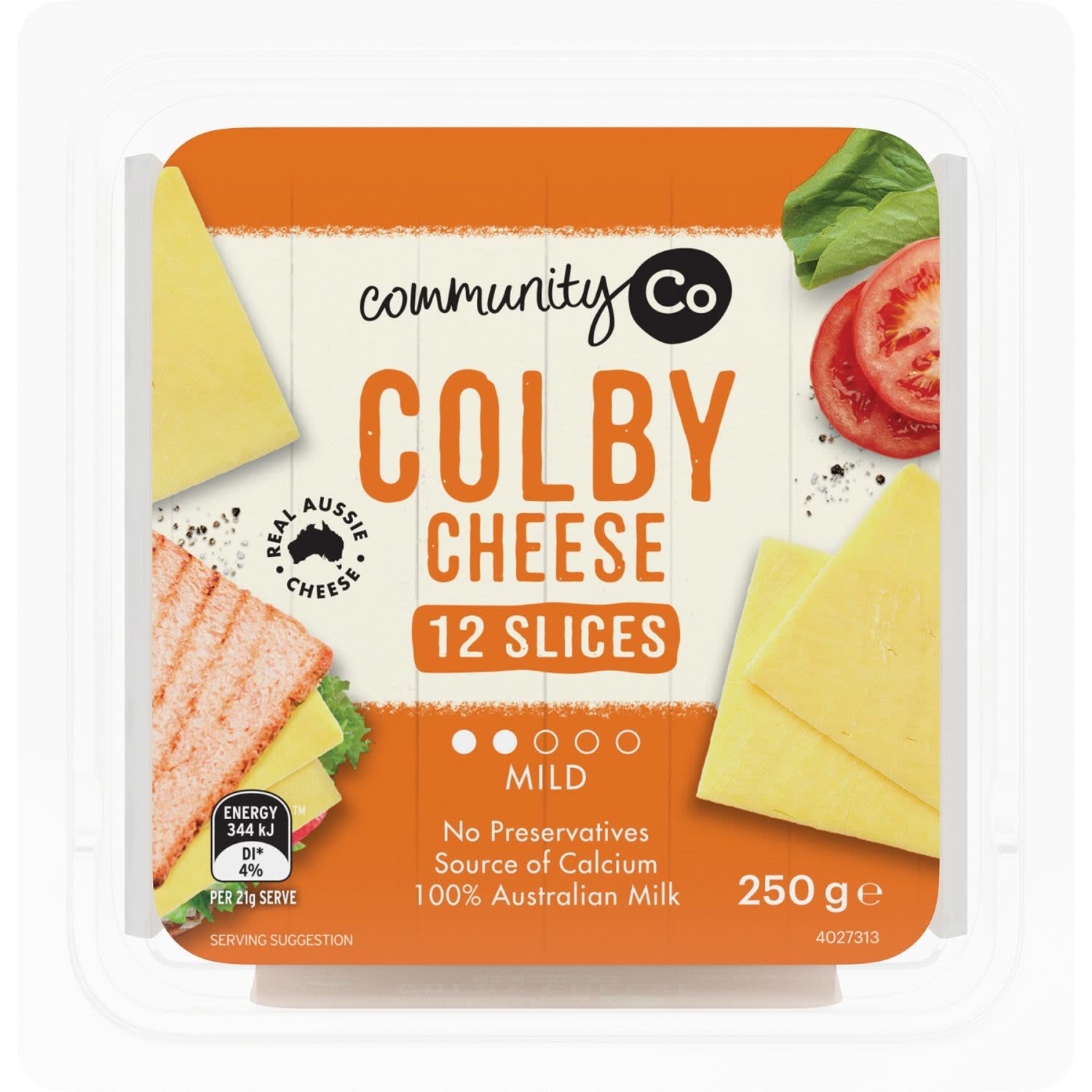 Community Co Colby Cheese Slices 12pk 250g