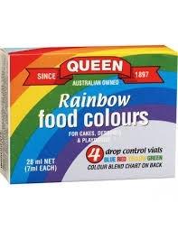 Queen Rainbow Food Colour 7ml 4pk