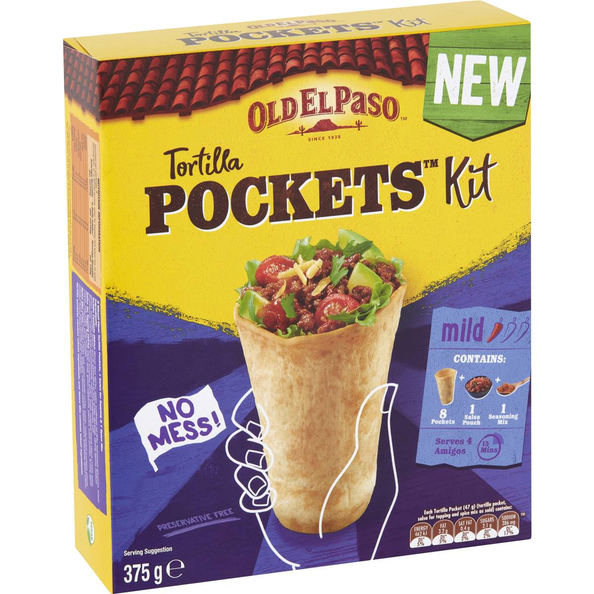 Old El Paso Tortilla Pocket Kit 375g