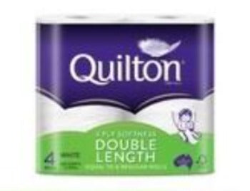 Quilton 3 Ply Toilet Tissue Double Length 4pk