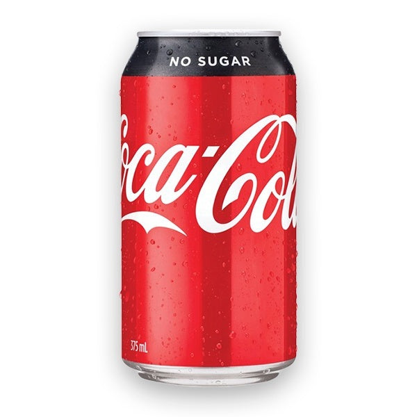 Coca Cola Coke No Sugar Single Can Chilled 375ml