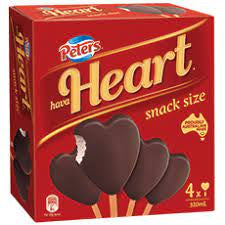 Peters Hava Heart Snack Size Ice Cream Stick 4pk