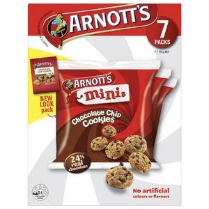 Arnotts Choc Chip Cookies Minis 7pk
