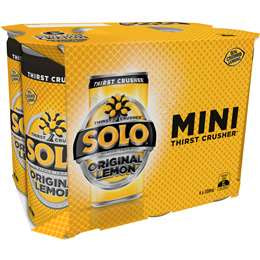 Schweppes Solo Mini Cans 200ml x 6pk