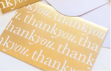 Cristina Re Gold Foil Thank You Card with Envelope
