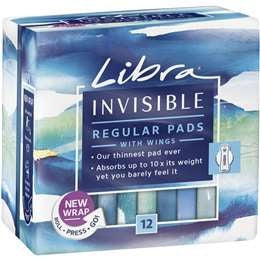 Libra Sanitary Napkin Invisible Regular Wings 14pk