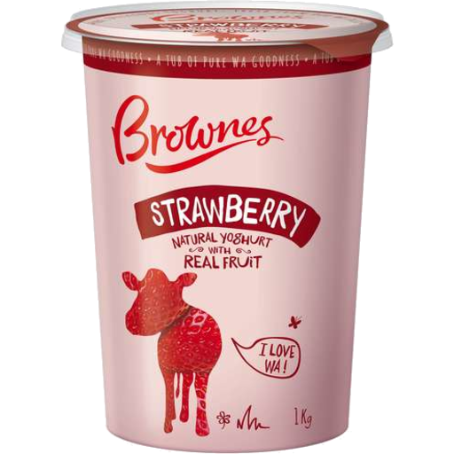 Brownes Yoghurt Natural Strawberry 1kg