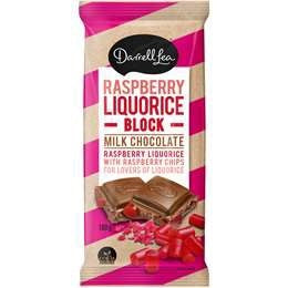 Darrell Lea Milk Chocolate Raspberry Liquorice Block 180g