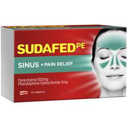 Sudafed PE Sinus & Pain Relief 10pk