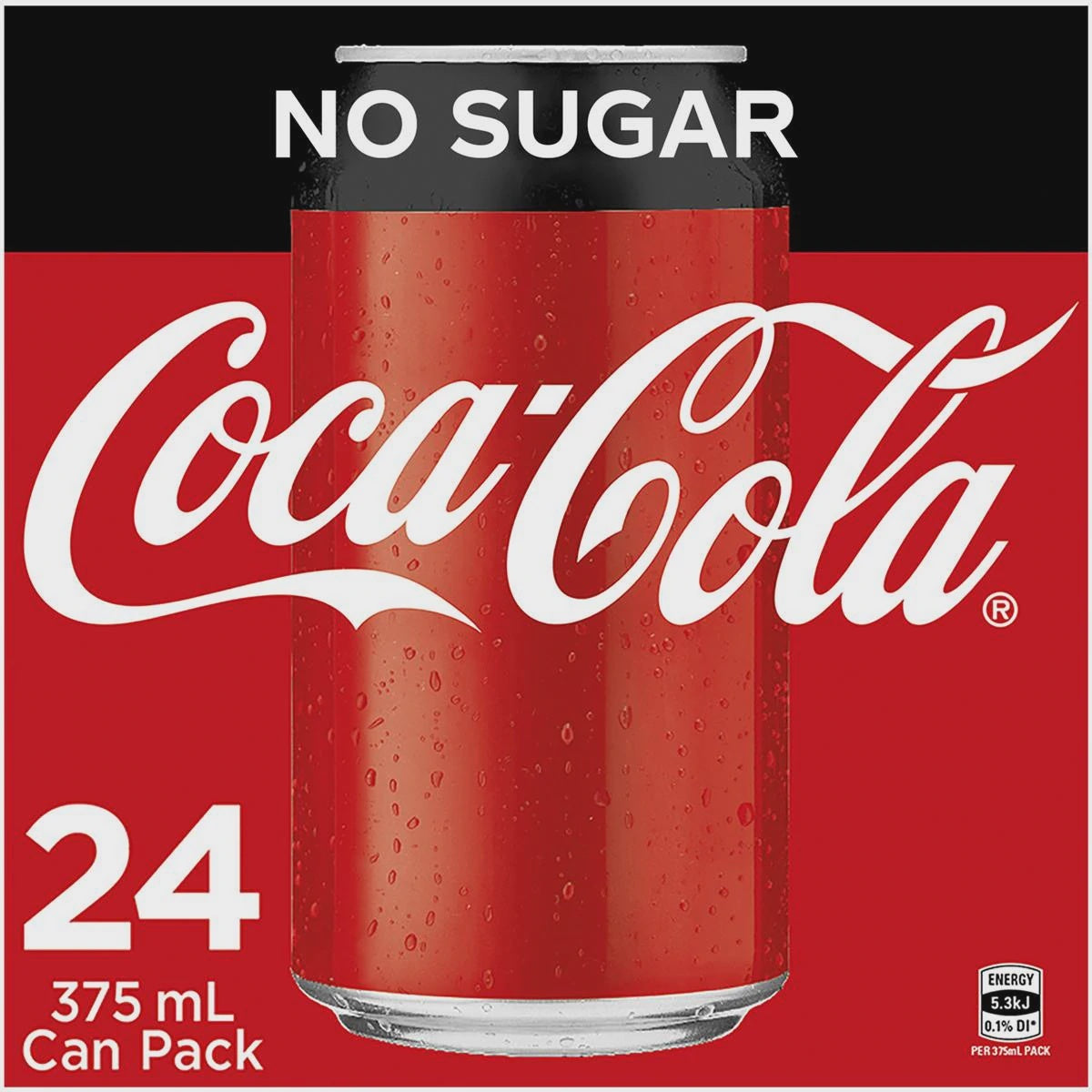 Coca Cola Coke No Sugar Cans 375ml x 24pk