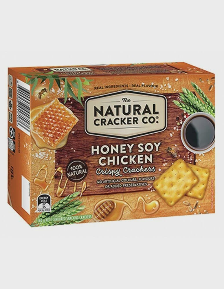 The Natural Cracker Co Crispy Crackers Honey Soy Chicken 160g