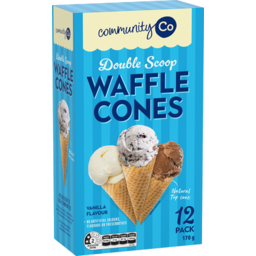 Community Co Waffle Cones Natural 12pk