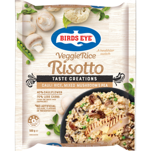 Birds Eye Veggie Rice Rissotto Cauliflower Rice Mushroom & Pea 500g