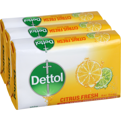 Dettol Soap Bar Citrus Fresh 100g x 3pk