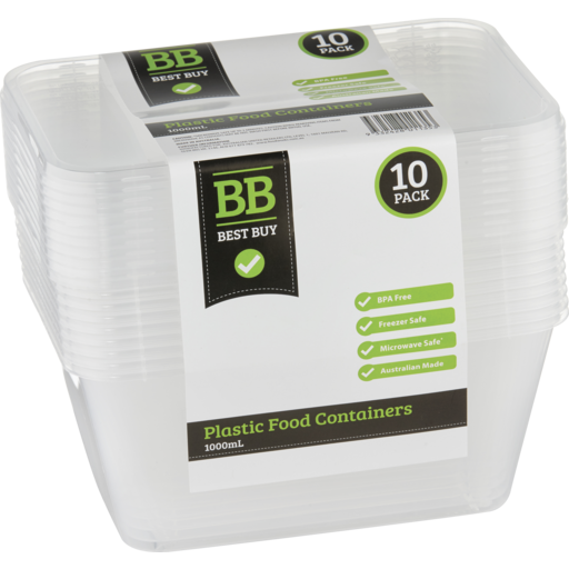 Best Buy Plastic Food Container 1000ml 10pk