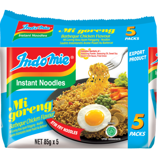 Indomie Instant Noodles BBQ Chicken 85g x 5pk