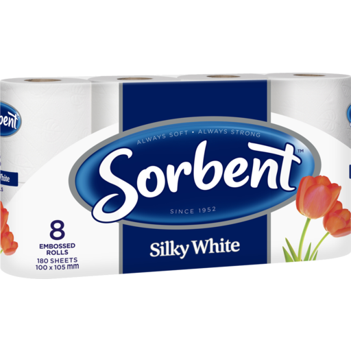 Sorbent Toilet Tissue Silky White 8pk