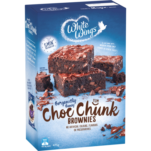 White Wings Choc Chunk Brownie 475g