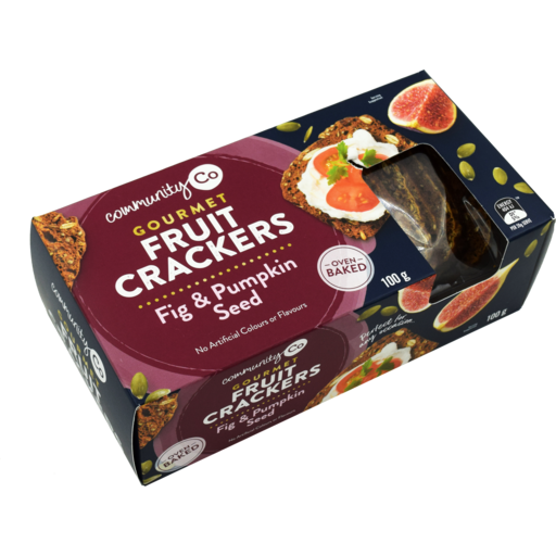 Community Co Fruit Crackers Fig & Pumpkin Seed 100g