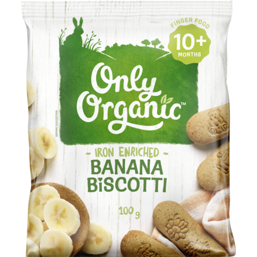 Only Organic Biscotti Banana 10+Months 100g