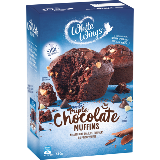 White Wings Muffin Triple Choc 550g