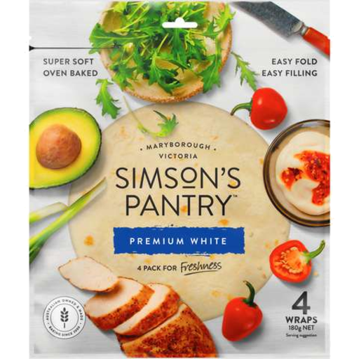 Simsons Pantry Wrap Premium White 180g 4pk