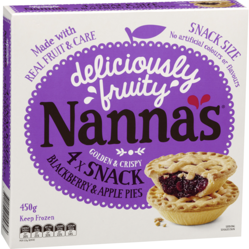 Nannas Pie Apple & Blackberry 450g 4pk