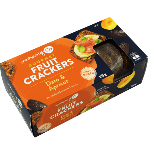 Community Co Fruit Crackers Date & Apricot 100g