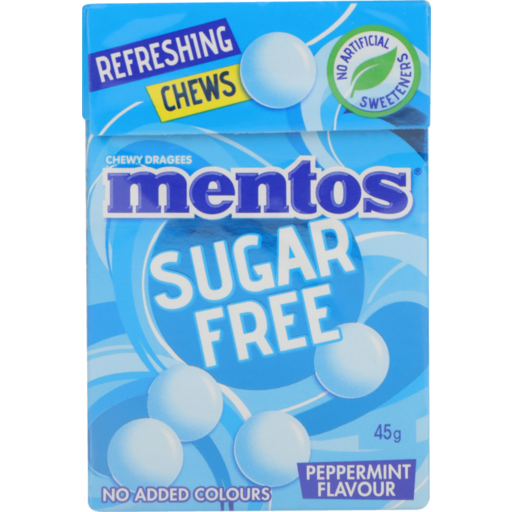 Mentos Chew Peppermint Sugarfree Box 45g