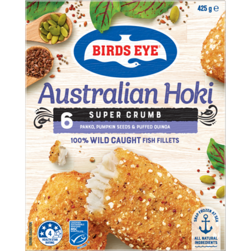 Birds Eye Australian Hoki Super Crumb 425g 6pk