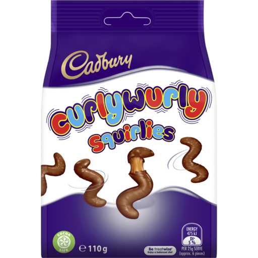 Cadbury Bites Curly  Wurly Squirlies 110g