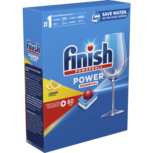 Finish Dishwasher Tablets Essential Lemon 60pk