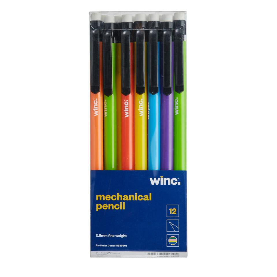 Winc Mechanical Pencil 0.5mm Assorted Colour 12pk
