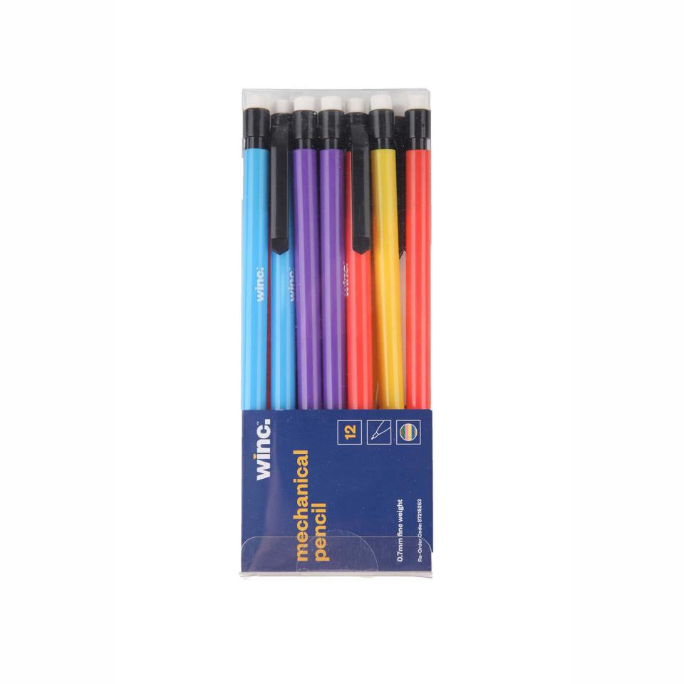 Winc Mechanical Pencil 0.7mm Assorted Colour 12pk