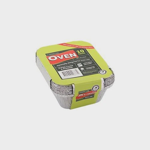 Lemon & Lime Foil Container with lid 15x12x5cm 10 pk