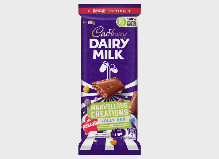 Cadbury Dairy Milk Marvellous Creations Lolly Bag Block  190g